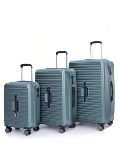 3 Piece Luggage Sets,PC+ABS Lightweight Suitcase with Two Hooks, Spinner Wheels, TSA Lock-21/25/29IN