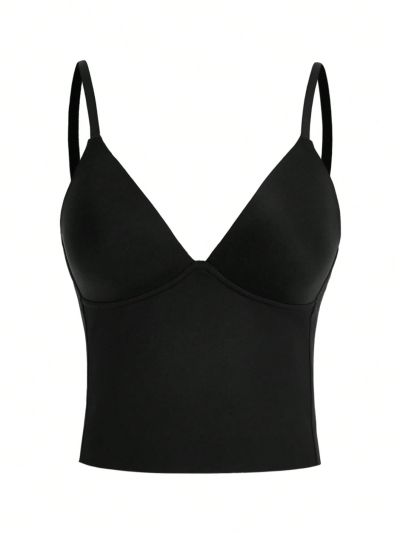 SHEIN Leisure Solid Color Tank Top