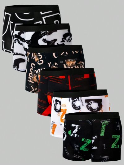 Men'S 6pcs Printed Boxer Shorts