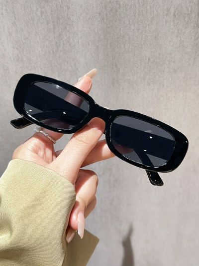 1pc Men's Fashionable Square Black Glasses Suitable For Daily Use