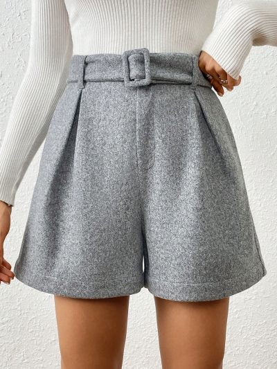 SHEIN Tall Women's Woolen Wide Leg Shorts