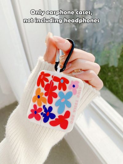 SFCHICKY Flower Printed Earphone Case