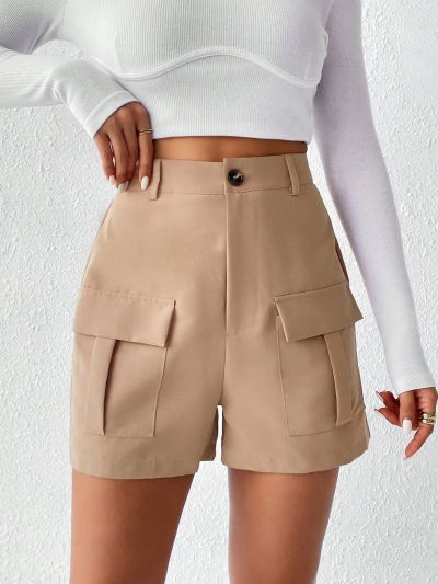 SHEIN LUNE Women's High Waist Utility Shorts