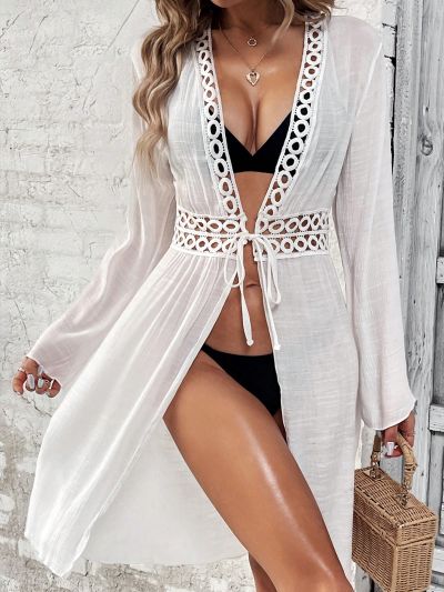 SHEIN Swim Vcay Kimono-Waist Double Circle Strap Kimono