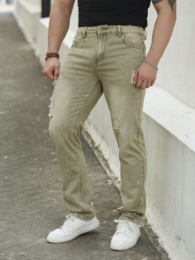 Manfinity Homme Men's Distressed Jeans With Pockets