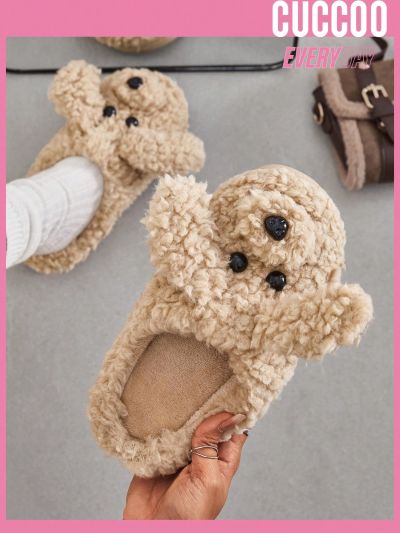 Cuccoo Everyday Collection Cartoon Dog Designed Winter Indoor Home Slippers