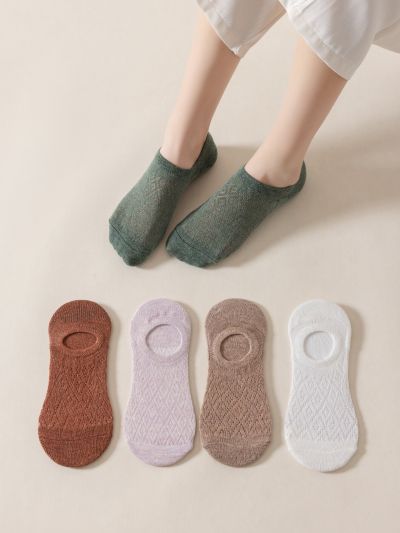 5pairs Solid Invisible Socks