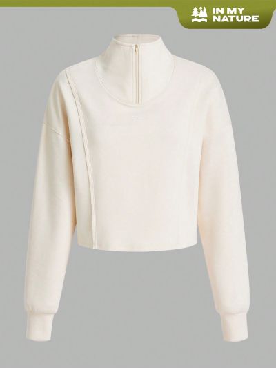 In My Nature Ladies' Solid Color Stand Collar Outdoor Sweatshirt