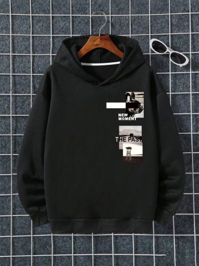 Teenage Boys' Hooded Sweatshirt With Dog Print