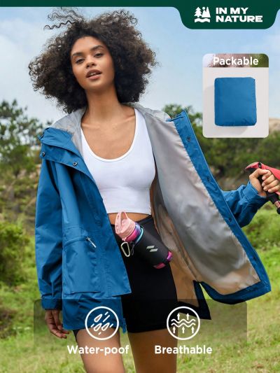 SHEIN In My Nature Women's Solid Color Hooded Jacket