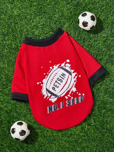 PETSIN Football Printed Sportswear Pet Hoodless Hoodie, Suitable For Cats & Dogs