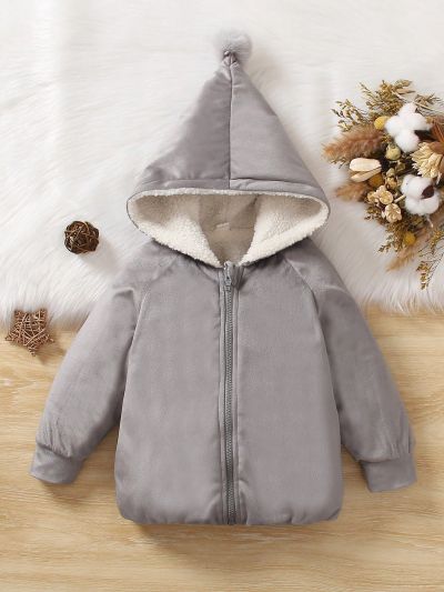 Little Girls' Solid Color Hooded Padded Jacket