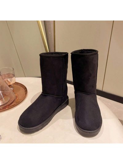 2023 Autumn/winter High-top Warm Snow Boots With Anti-slip & Shock Absorbing Function, Velvet Lined Thickened Short Boots For Plus Size Women