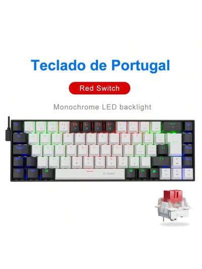 E-YOOSO Z686 USB 60% Mini Mechanical Gaming Keyboard Blue Red Switch 68 Keys Wired detachable cable for computer PC