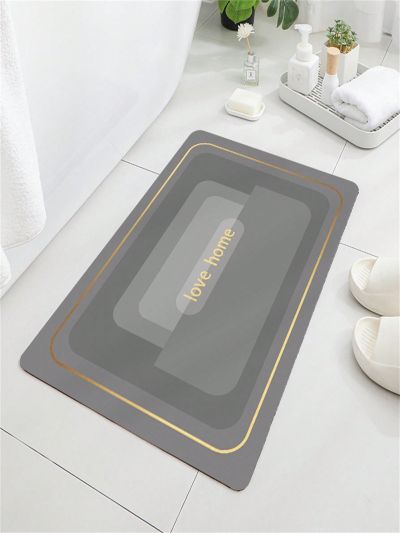 Solid Gray Bathroom Mat