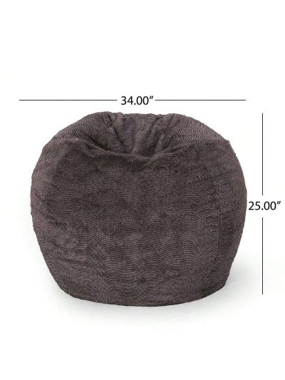 OSQI Greyrock Modern Glam 3 Foot Fur Winter Bean Bag, Brown and Beige