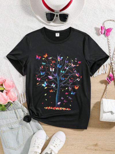 Teenage Girls' Printed Short Sleeve T-Shirt