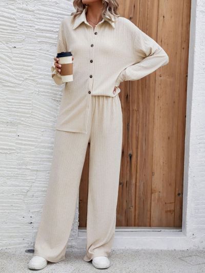 Drop Shoulder Shirt And Pants Set