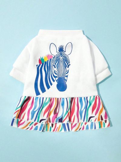 PETSIN 1pc Cute Zebra Print Pet Skirt