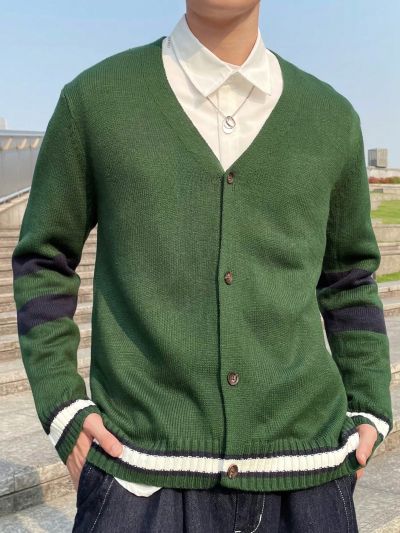 Manfinity Hypemode Men's Contrast Color Long Sleeve Cardigan