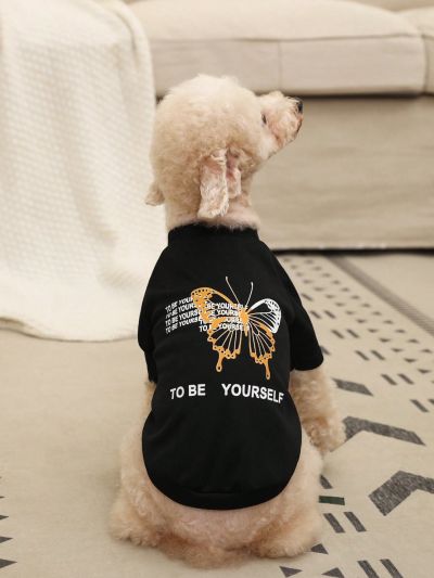 PETSIN 1pc Petsin Butterfly Print T-shirt For Pets