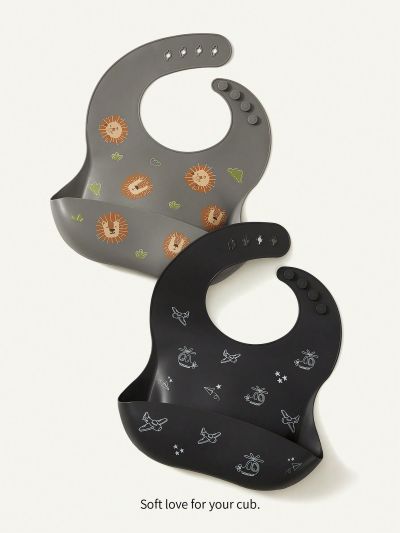 Cozy Cub 2 pcs Baby Feeding Silicone Bib Set