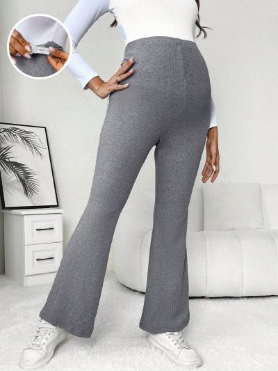 SHEIN Maternity Adjustable Waist Flare Leg Pants