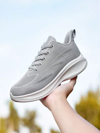 Men's Breathable Casual Sports Shoes, Fashionable, Comfortable Knit, Low-top, Soft-soled And Suitable For All Seasons