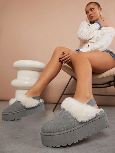 Women's Gray Home Slippers