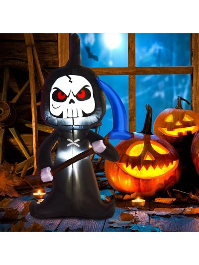 Costway 6 FT Halloween Inflatable Ghost Outdoor Blow Up Decoration w/ LED Lights