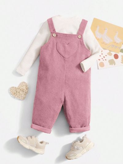 SHEIN Baby Girls' Casual Comfortable Overall Pants