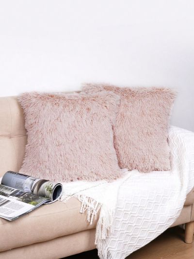 1pc Faux Cashmere Solid Color Throw Pillow Cover, Fashionable Cushion Cover For Waist, Multiple Colors Available, Pillow Core Not Included