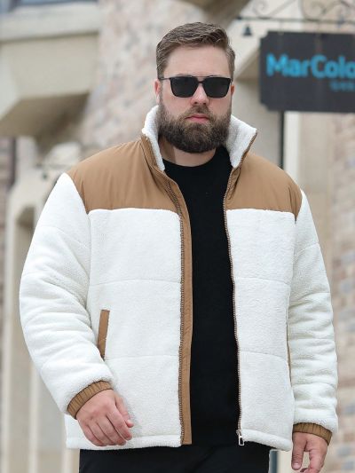 Men's Plus Size Color Block Jacket