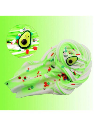 1 Pack Green Butter Slime, Super Soft and Non-Stick Scented Slime, Stress Relief Fluffy Slime Toy Christmas Gift Party Favor and Birthday Gift(100ml)