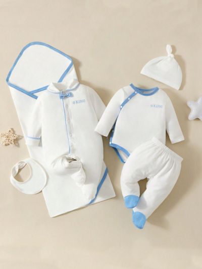 SHEIN 6pcs/set Baby Gift Set With Simple Letter Pattern