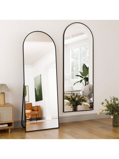 BEAUTYPEAK Arched Full Length Floor Mirror 58"x18" Full Body Standing Mirror