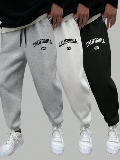 Manfinity Hypemode Men's Letter Printed Plus Size Sweatpants
