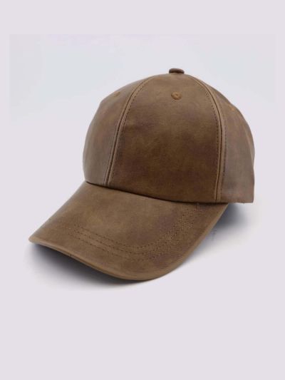 1pc Ladies' Vintage Style Distressed Solid Color Leather Duckbill Beret Cap For Daily, Streetwear, Travel, All Seasons