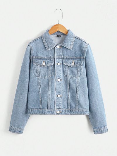 SHEIN Teen Girls' Denim Jacket