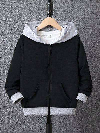 Tween Boys' Color Block Hooded Zip-Up Sweatshirt