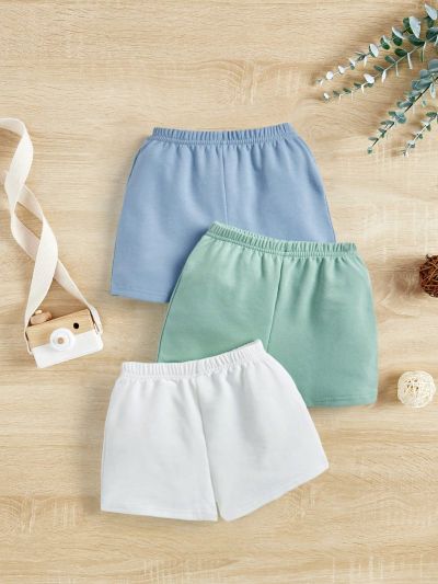 SHEIN 3pcs Baby Boy Casual And Comfortable Shorts Set