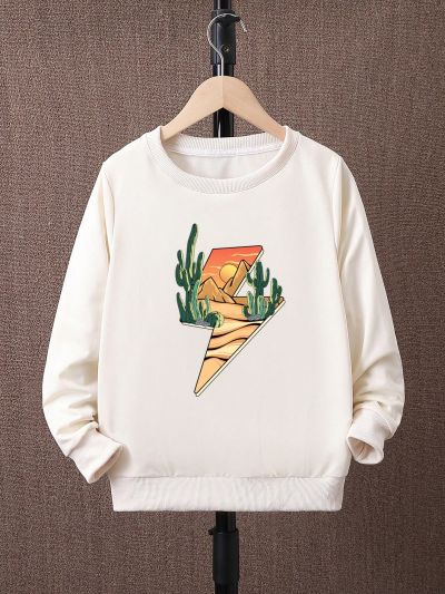 Tween Boys Cactus Print Long Sleeve Sweatshirt