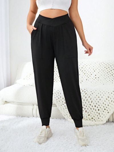 Daily&Casual Plus Size Sports & Leisure Cross Waist Harem Pants