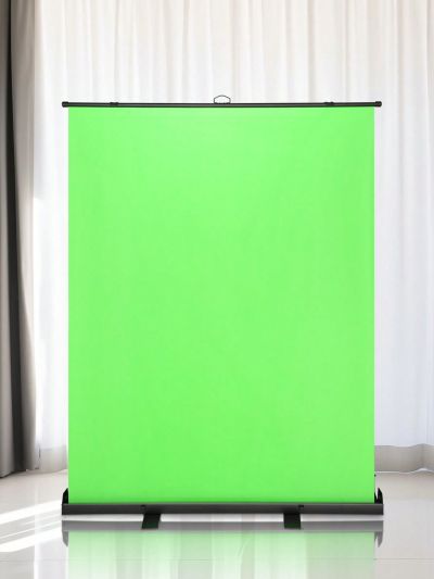 62x81inch / 5x7ft Collapsible Pull Up Green Screen Chromakey Panel Wrinkle Resistant Auto-Locking Background Live Game Zoom