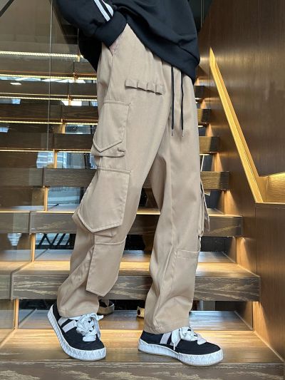 Manfinity EMRG Men'S Solid Color Flap Pocket Casual Cargo Pants