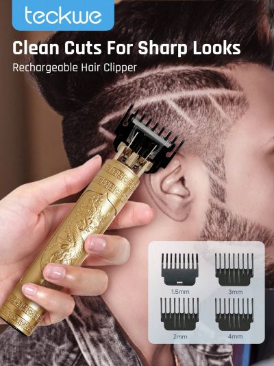 Teckwe Multifunctional Electric Shaver For Men,USB Rechargeable Clippers For Beard Shaver With Guide Combs,Dragon & Phoenix Carving Mens Grooming Kit Valentine's Day Gift
