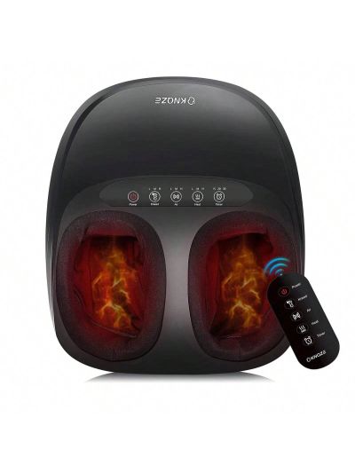 Foot Massager Machine with Heat, Shiatsu Deep Kneading Foot Massager Machine w/ Remote, Air Compression, Multi-Massage Modes, Auto-Off Timers, for Plantar Fasciitis and Tired Muscle, Home Office Use