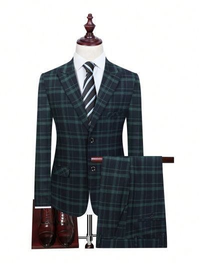 Men's Plaid Suit Set