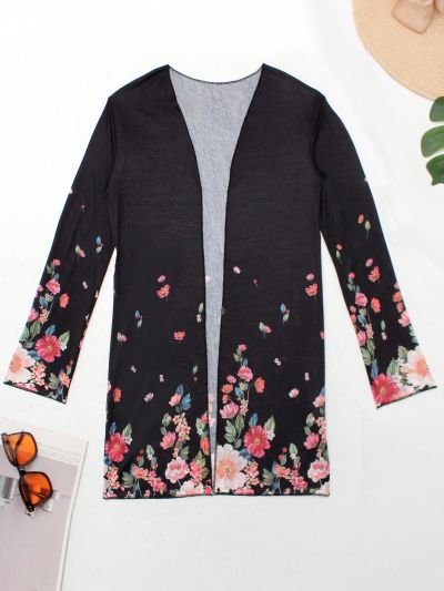 Teenage Girls' Floral Printed Kimono For Holiday, Beach Vacation