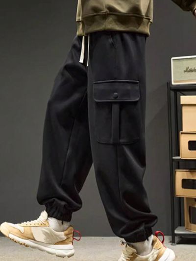 Manfinity Hypemode Men's Loose Jogger Sweatpants With Drawstring Waist And Flip Pockets